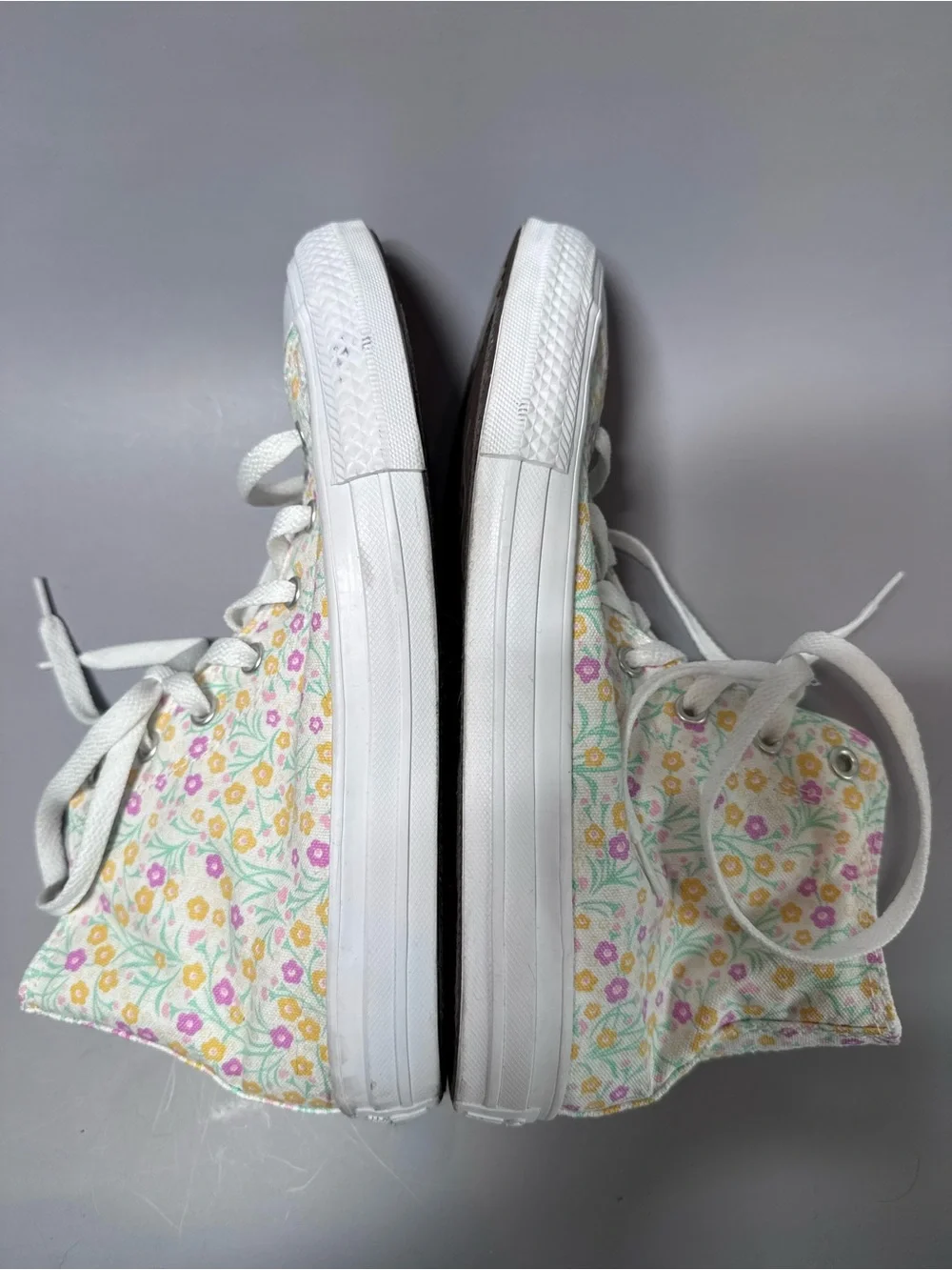 Converse Chuck Taylor All Star Hi Ditsy Floral White Pink Gold Junior Size 5